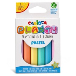 Carioca Plasty Non-Drying Play Dough, 6 Pastel Colors, 100G 42174 - 1