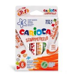 Carioca Stamperello Felt-Tip Pens, Pack Of 6, 42279 - 2