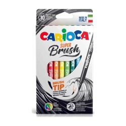 Carioca Super Brush Felt-Tip Pens, Pack Of 10, 42937 - 1