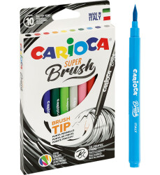Carioca Super Brush Felt-Tip Pens, Pack Of 10, 42937 - 2