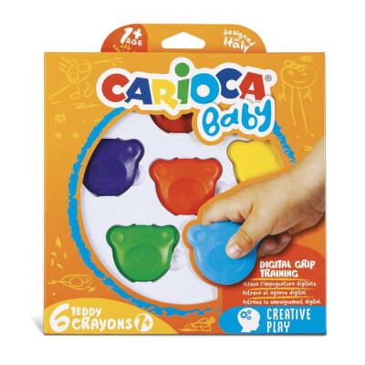 Carioca Teddy Baby Crayons 6-Pack +1 Year 42956 - 1