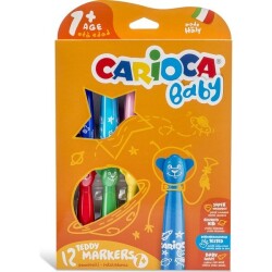 Carioca Teddy Jumbo Baby Super Washable Felt-Tip Pens 12-Pack +1 42816 - Carioca
