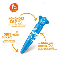 Carioca Teddy Jumbo Baby Super Washable Felt-Tip Pens 6-Pack +1 42815 - 2