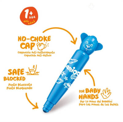 Carioca Teddy Jumbo Baby Super Washable Felt-Tip Pens 6-Pack +1 42815 - 2