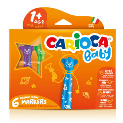 Carioca Teddy Jumbo Baby Super Washable Felt-Tip Pens 6-Pack +1 42815 - 4