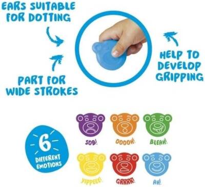 Carioca Teddy Shaped Non-Messy Crayons, Pack Of 12, Ages 1+ 43957 - 2