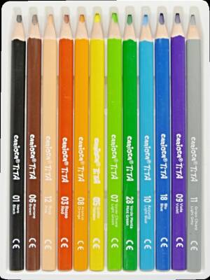 Carioca Tita Jumbo Triangular Colored Pencils, Pack Of 12, 42791 - 2