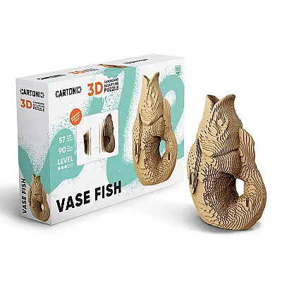 Cartonic 3D Puzzle - Fısh Vase - 10