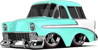 CarTuned S2 1956 Chevy Nomad - Mavi Custom Araba 530091 - 1