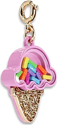 Charm It Gold Ice Cream Cone Shaker Charm CICC1407 - 2