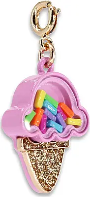Charm It Gold Ice Cream Cone Shaker Charm CICC1407 - 2