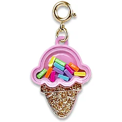 Charm It Gold Ice Cream Cone Shaker Charm CICC1407 - 1