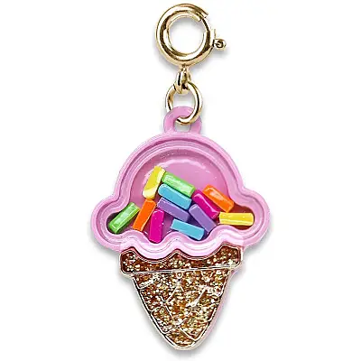 Charm It Gold Ice Cream Cone Shaker Charm CICC1407 - 1