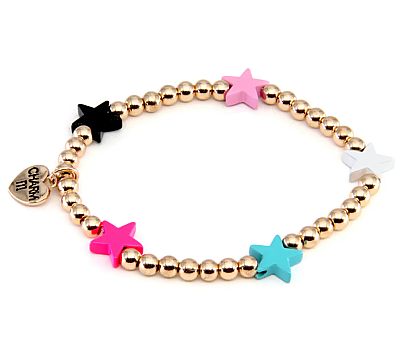 Charm It Gold Multi Star Stretch Bead Bracelet / Genişleyen Boncuk Bilezik CIBB120 - 1
