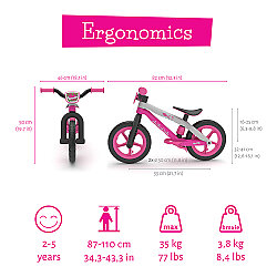 Chillafish BMXie2 - Balance Bike (12 inç) - Pembe CPMX02PIN - 5