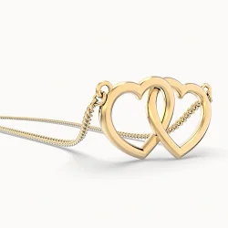 Chocli 18 Ayar Altın Kaplama Hearts Gold Kolye CH0602 - 4