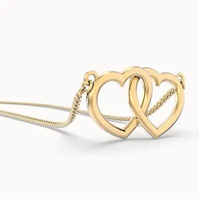 Chocli 18 Ayar Altın Kaplama Hearts Gold Kolye CH0602 - 4