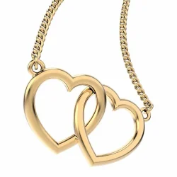 Chocli 18 Ayar Altın Kaplama Hearts Gold Kolye CH0602 - 1