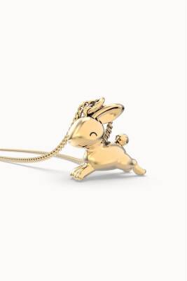Chocli 18 Ayar Altın Kaplama Tavşan Kolye Ch0104 - 2