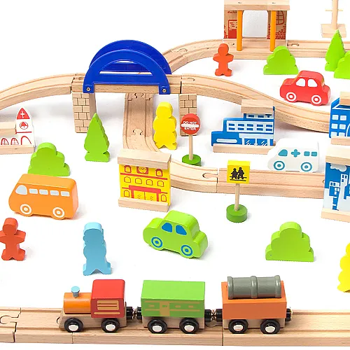 Classic World Ahşap 110 Parçalı Tren Seti 4164 - 2