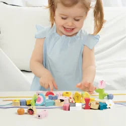 Classic World Wooden Bead Stringing Game - Colorful World 20164 - 3