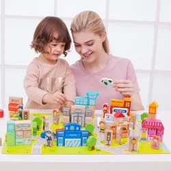 Classic World Wooden City Block Set 5005 - 3