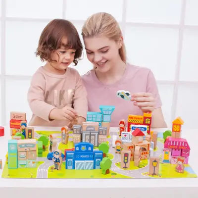 Classic World Wooden City Block Set 5005 - 3