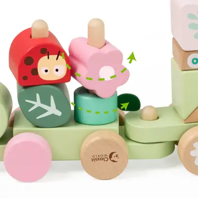 Classic World Wooden Forest Themed Pull-Along Toy 10519 - 3