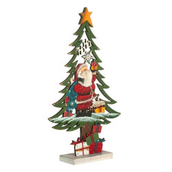 Colorful Decorative Santa Claus Decorative Wooden Tree Dm16-11 - 2