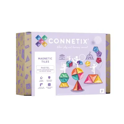 Connetix Pastel Shape Expansion Set - 48 Pieces Con-Eu-P48Se - 1
