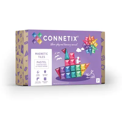 Connetix Pastel Starter Set - 64 Pieces Con-Eu-P64 - 1