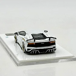 Die Cast Lamborghini Aventador 1/64 - S Rowen Rotating Wheel Rw - Pearl White - 3