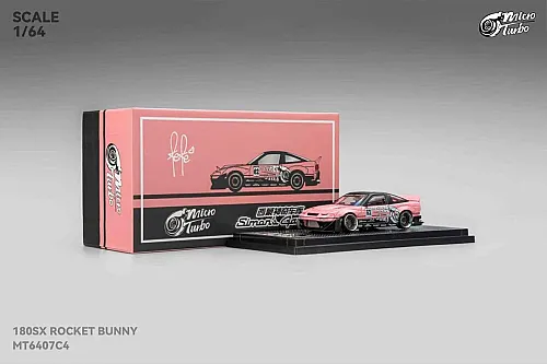 Die Cast Micro Turbo180Sx Rocket Bunny Sımon'S Garage Custom Tow Truck - Mt6407C4 - Metallic Pink - 2