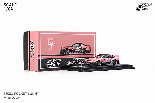 Die Cast Micro Turbo180Sx Rocket Bunny Sımon'S Garage Custom Tow Truck - Mt6407C4 - Metallic Pink - 1