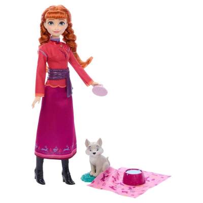 Disney Frozen Anna And The Wolf Cub Figure Set Jfg17 - 2