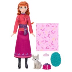 Disney Frozen Anna And The Wolf Cub Figure Set Jfg17 - 1