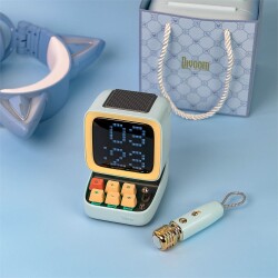 Divoom Ditoo 15W Blue Bluetooth Speaker With Mic Pixel Display And Karaoke Microphone - 6