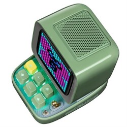 Divoom Ditoo 15W Green Bluetooth Speaker With Mic Pixel Display And Karaoke Microphone - 2
