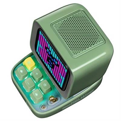 Divoom Ditoo 15W Green Bluetooth Speaker With Mic Pixel Display And Karaoke Microphone - 2