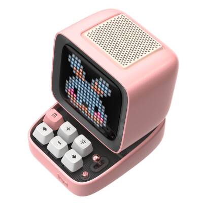Divoom Ditoo 15W Pink Bluetooth Speaker With Mic Pixel Display And Karaoke Microphone - 2