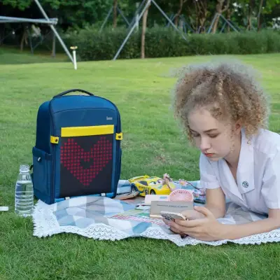 Divoom Pixoo Backpack S Blue Pixel Led Screen Backpack - 5