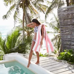 Dock & Bay L Beach Towel Cabana - Malibu Pink Towelcab103 - 4