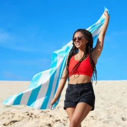 Dock & Bay L Beach Towel Cabana - Tulum Blue Towelcab102 - 6