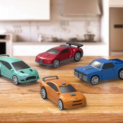 Driven 4-Piece Pull-Back Car Set - Turquoise, Orange, Blue, Red Wh1121Z - 2