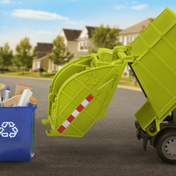 Driven Remote Controlled Mini Recycling Truck - Green Wh1134Z - 7