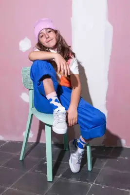 Eat My Socks Blue Milk 5-10 Years Old Children's Socks - 4