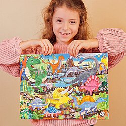 Eeboo 20 Parça Yapboz - Dinosaur Land - 4