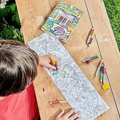 Eeboo Boyama Posteri ve 16 Renk Kuru Boya Seti - Dinosaurs - 4