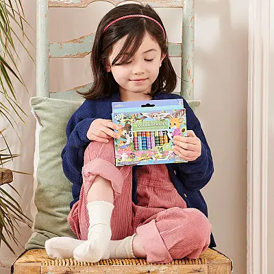 Eeboo Çift Uçlu 24 Renk Chunky Kuru Boya Kalemi - Woodland Friends - 4
