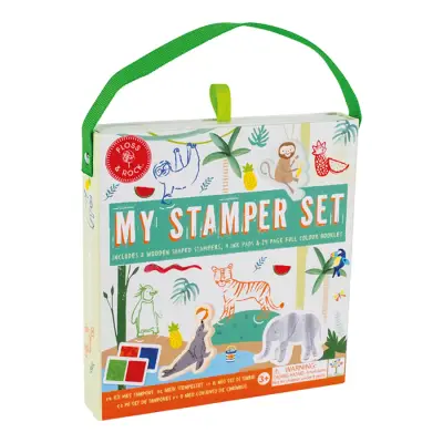Floss & Rock Stamper Wood Stamping Set / Jungle 48P6033 - 1